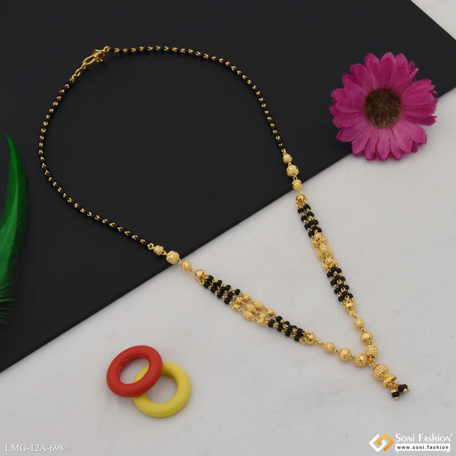 Brilliant Design Gold Plated Mangalsutra for Women - Style A698 - Image 4