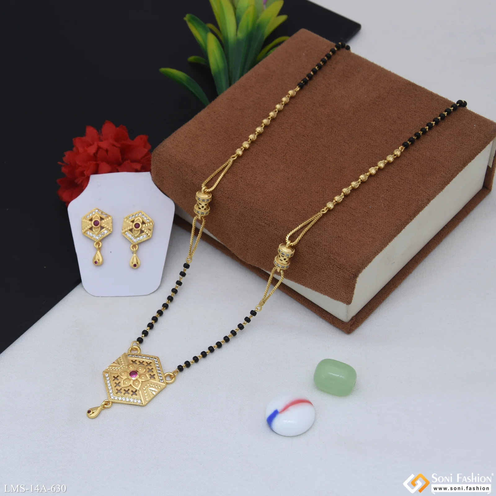 Brilliant Design Gold Plated Mangalsutra Set for Women - Style A630 - Image 5