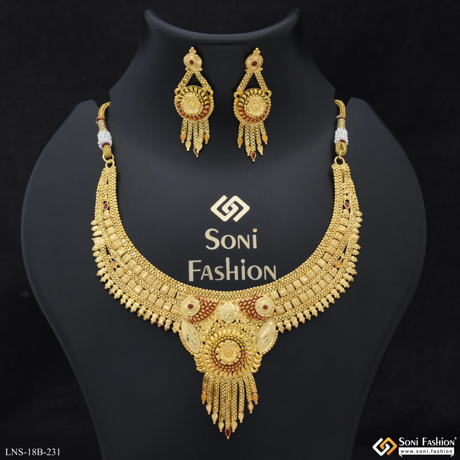 Brilliant Design Gold Plated Necklace Set for Women - Style B231