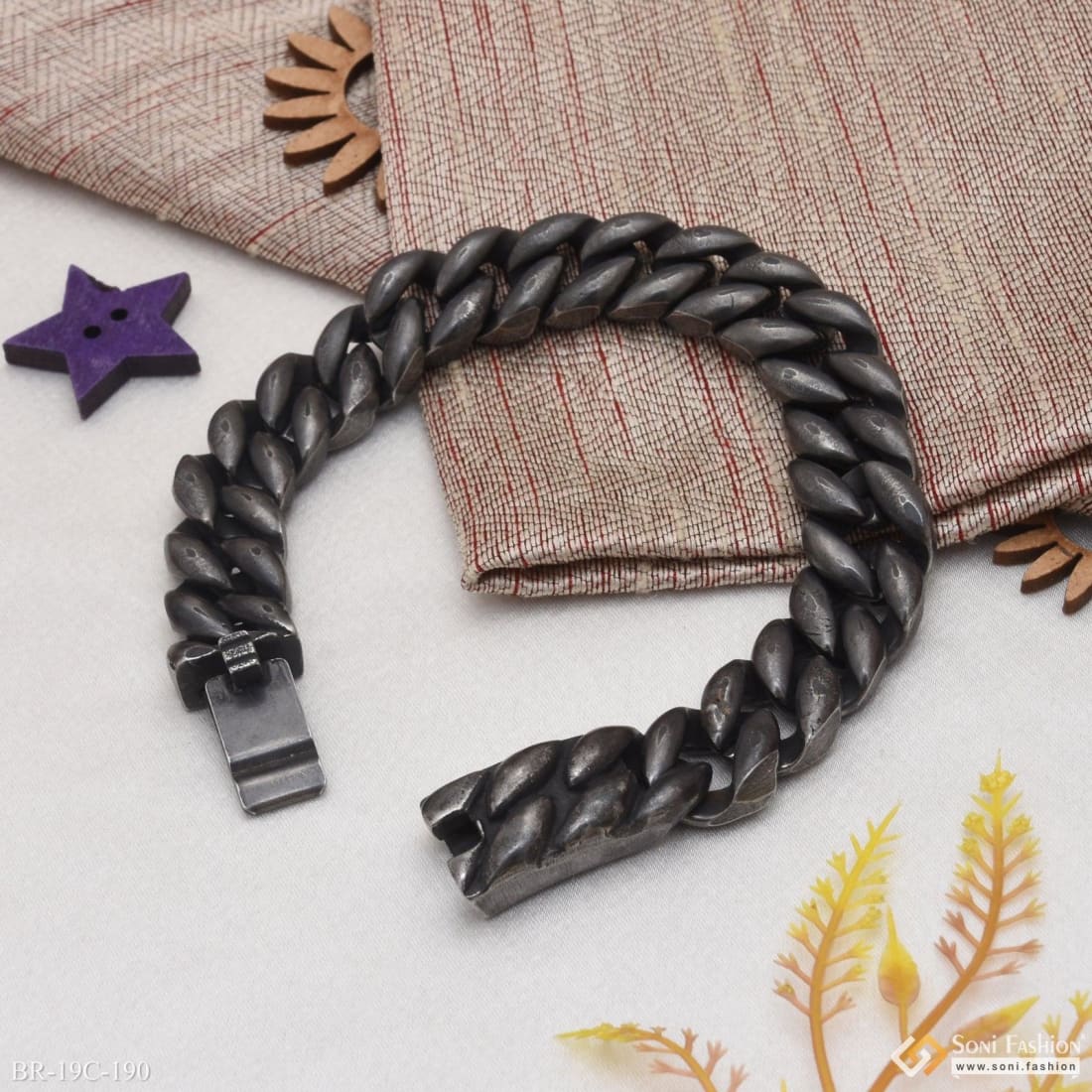 Brilliant Design Premium-Grade Quality Black Color Bracelet for Men - Style C190