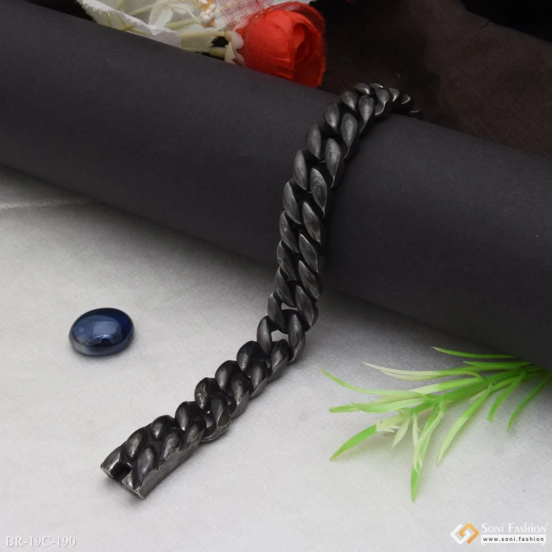 Brilliant Design Premium-Grade Quality Black Color Bracelet for Men - Style C190 - Image 4