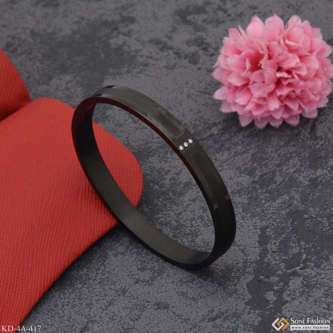 Brilliant Design Premium-Grade Quality Black Color Kada for Men - Style A417 - Image 4