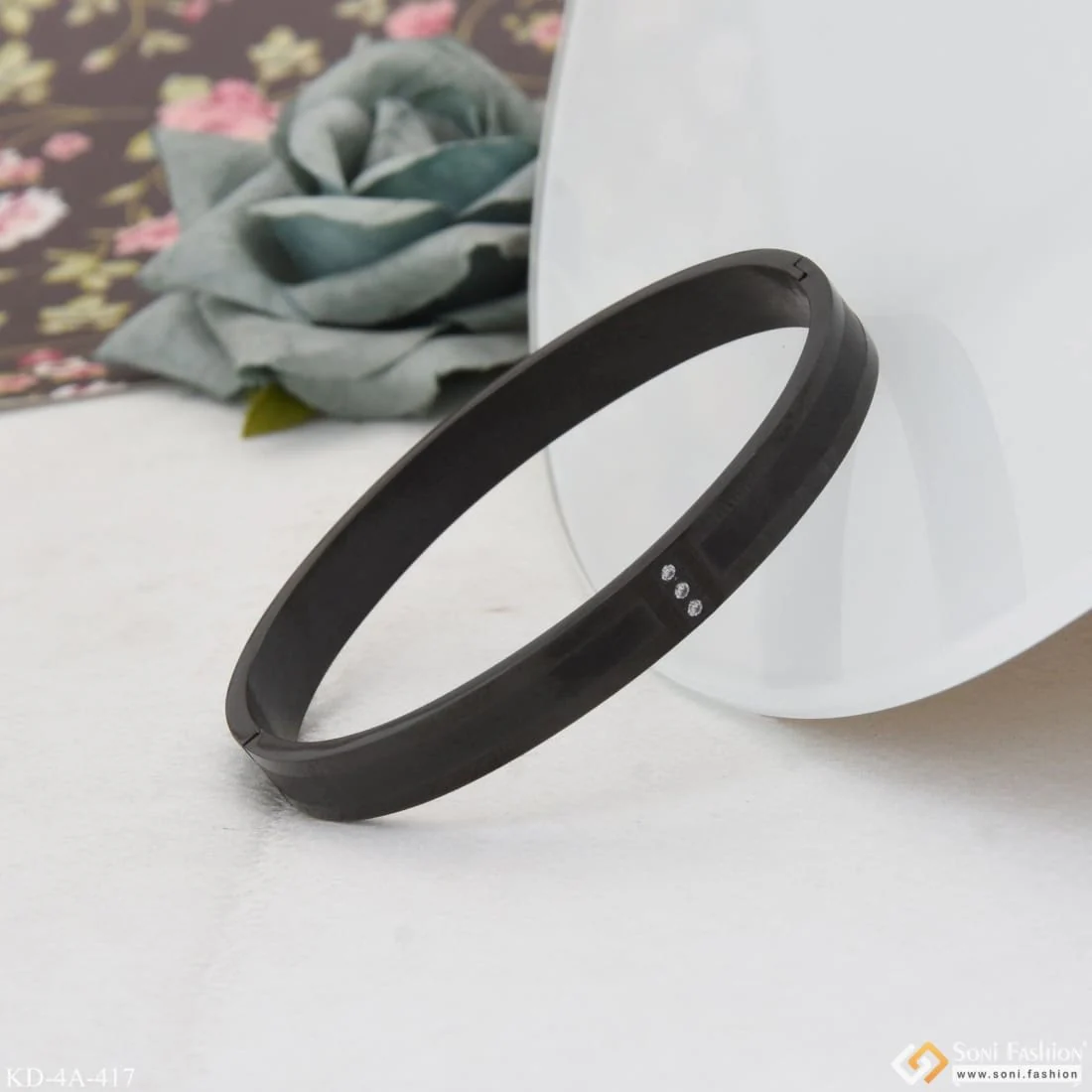 Brilliant Design Premium-Grade Quality Black Color Kada for Men - Style A417 - Image 6