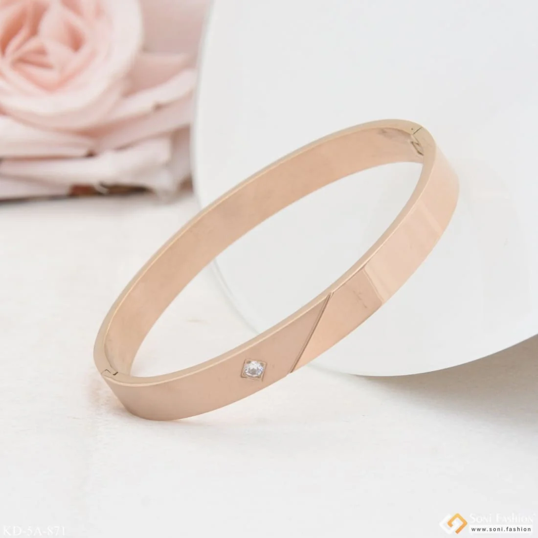 Brilliant Design Premium-grade Quality Rose Gold Kada For Men - Style A871 - Image 4