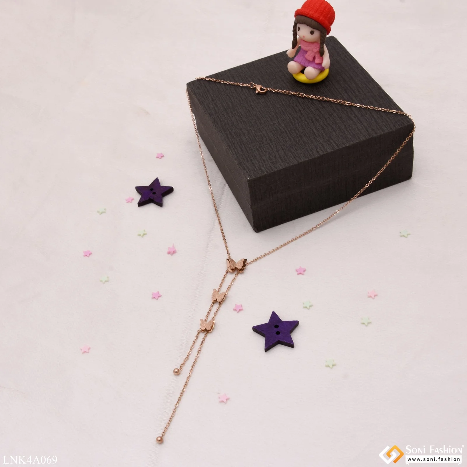 Butterfly High-Class Design Rose Gold Necklace for Women & Girls - Style LNKA069 - Image 5
