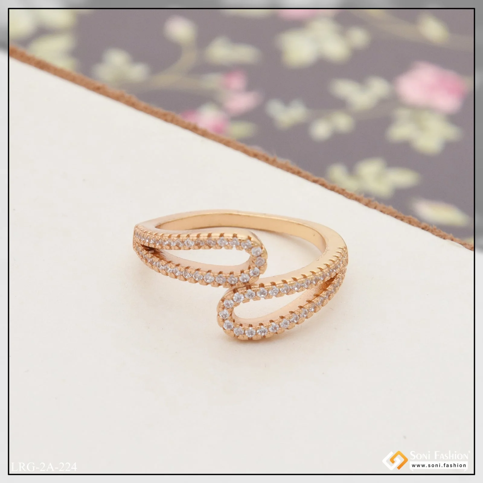 Casual Design Artisanal Design Rose Gold Color Ring for Ladies - Style A224 - Image 6