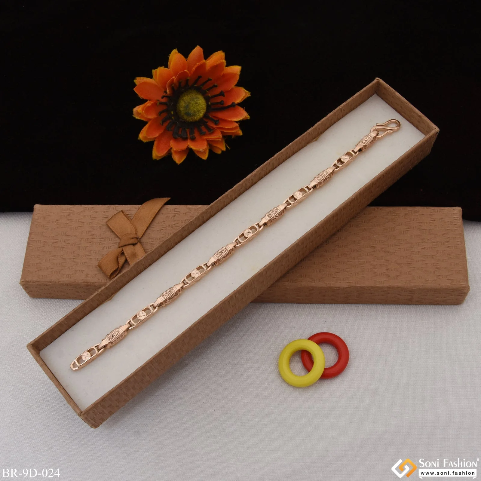 Casual Design Excellent Design Rose Gold Color Bracelet for Men - Style D024 - Image 4