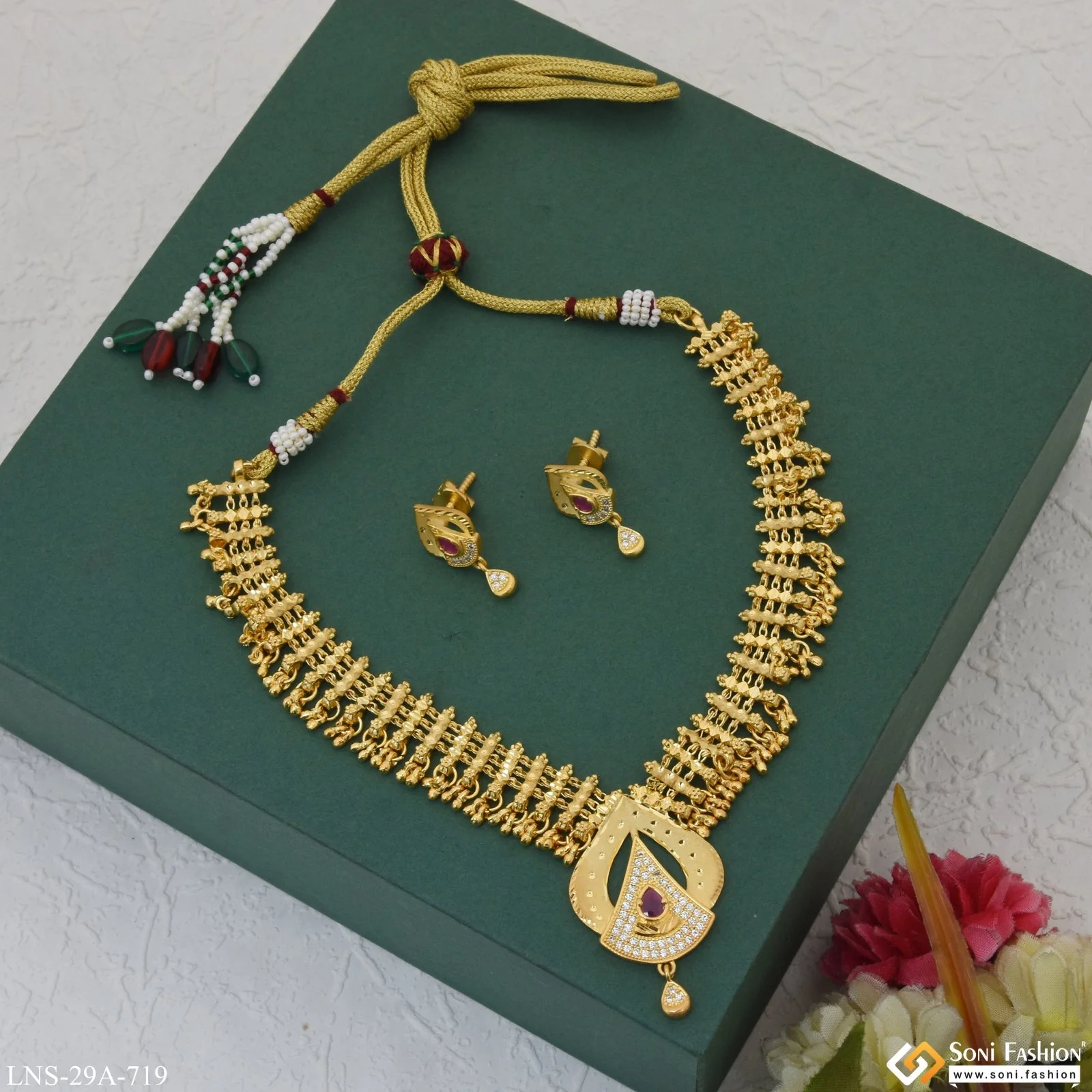 Casual Design Fashion-Forward Gold Plated Necklace Set for Women - Style A719 - Image 2