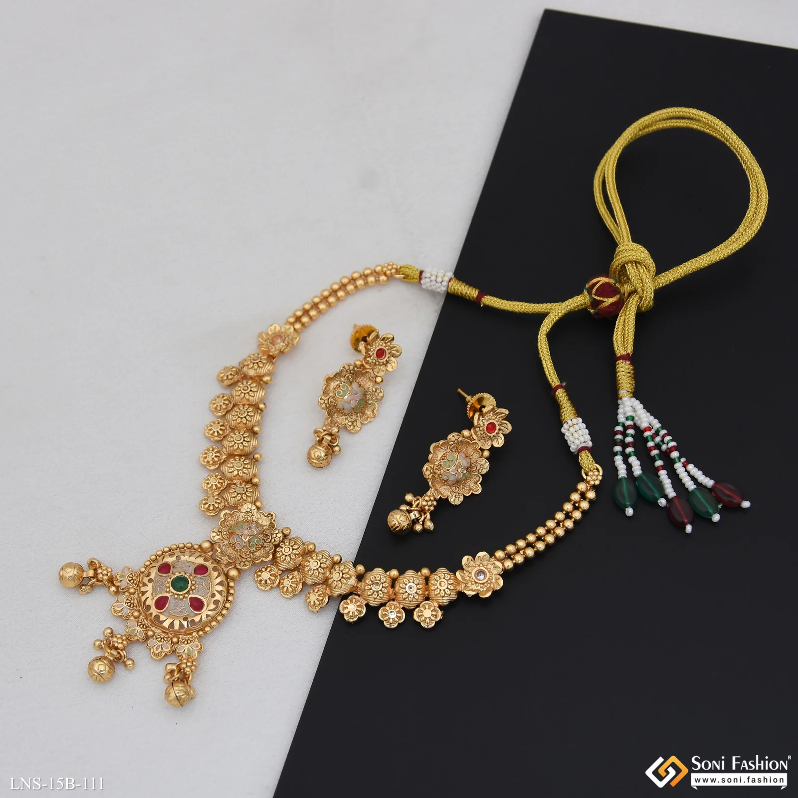 Casual Design Gold Plated Antique Necklace Set for Women - Style B111 - Image 3