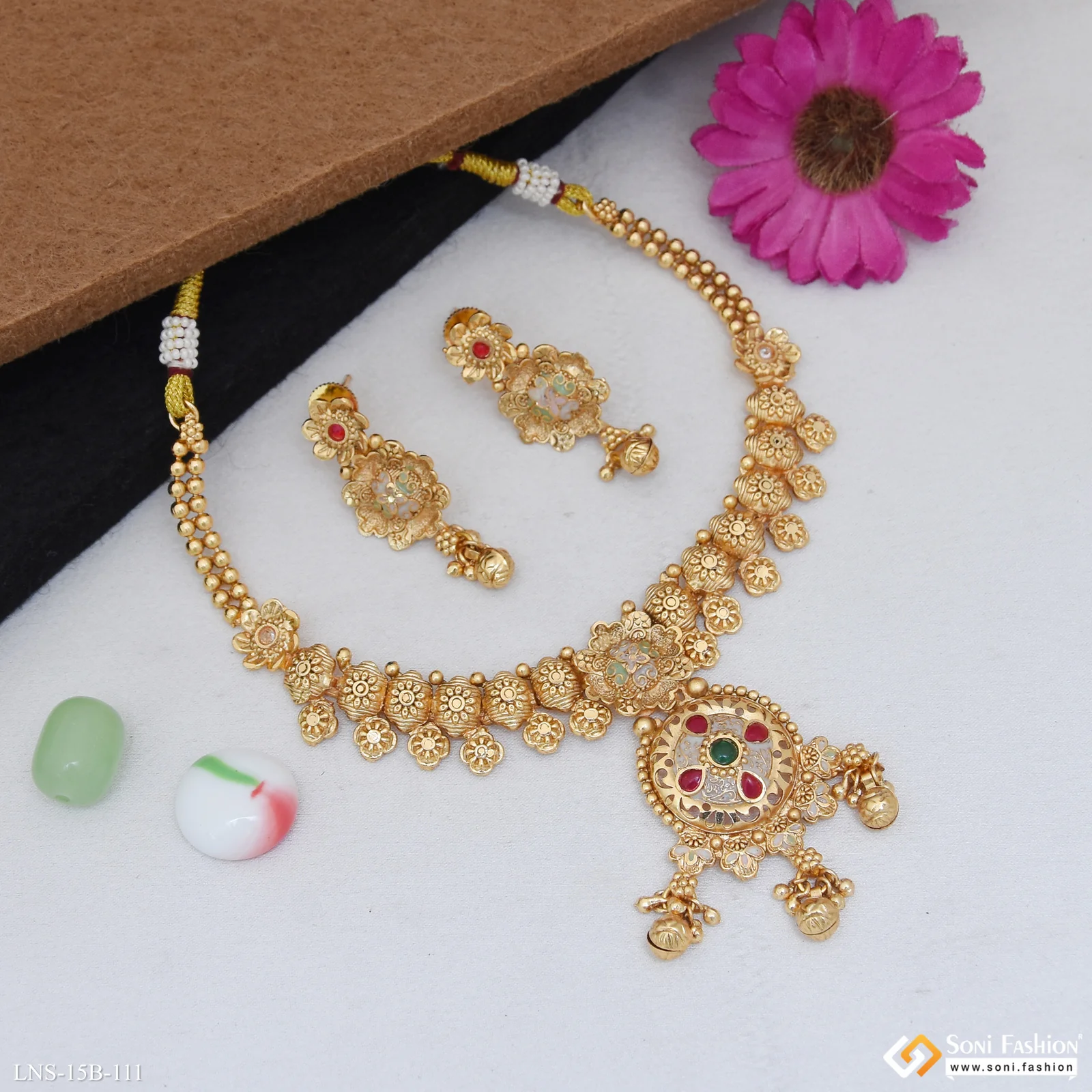 Casual Design Gold Plated Antique Necklace Set for Women - Style B111 - Image 4