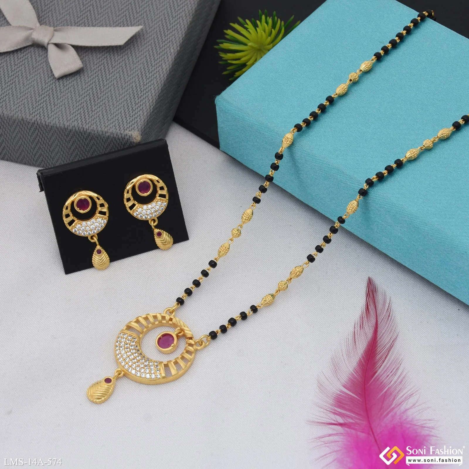 Casual Design Gold Plated Mangalsutra Set for Women - Style A574 - Image 4