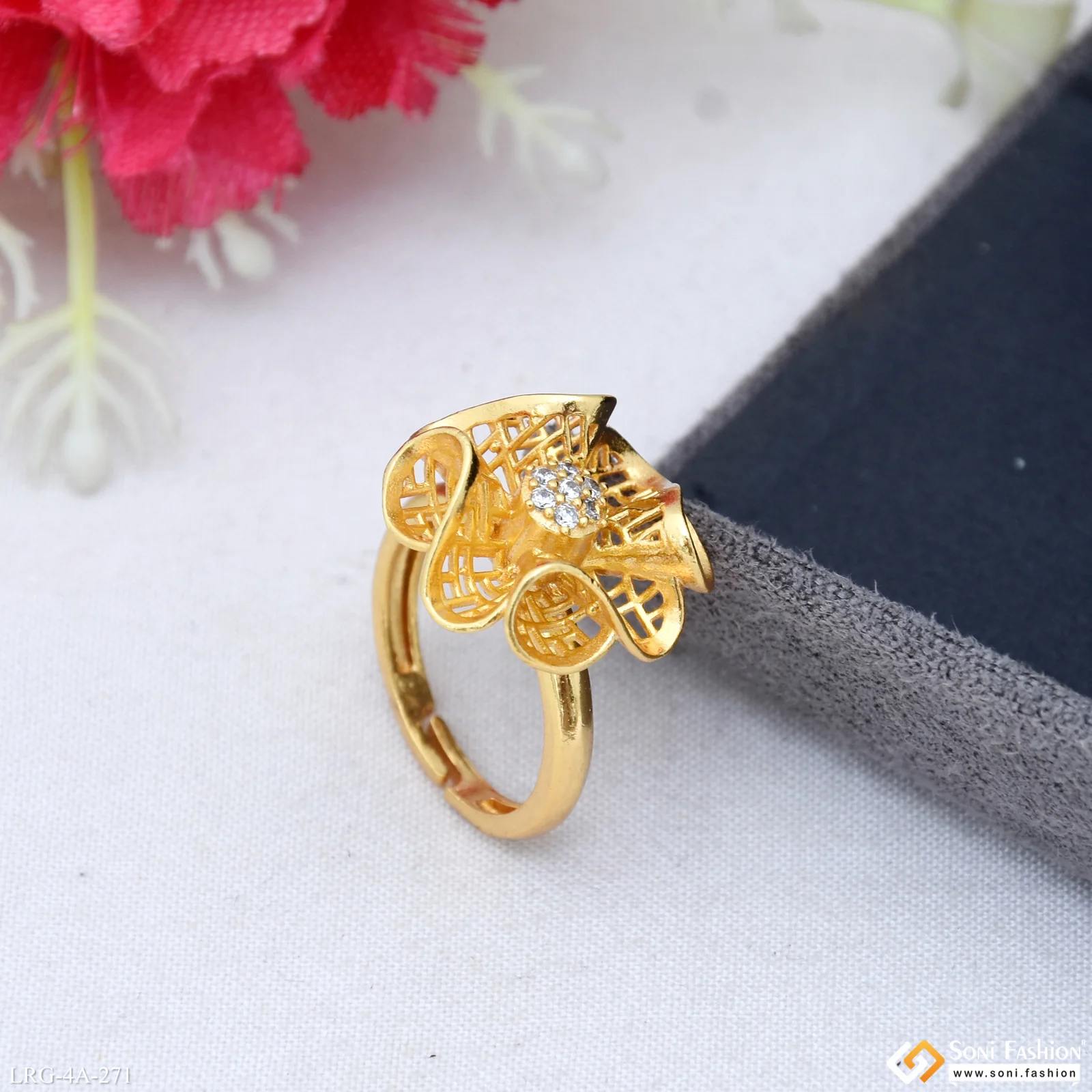 Casual Design Gold Plated Ring for Ladies - Style A271 - Image 3