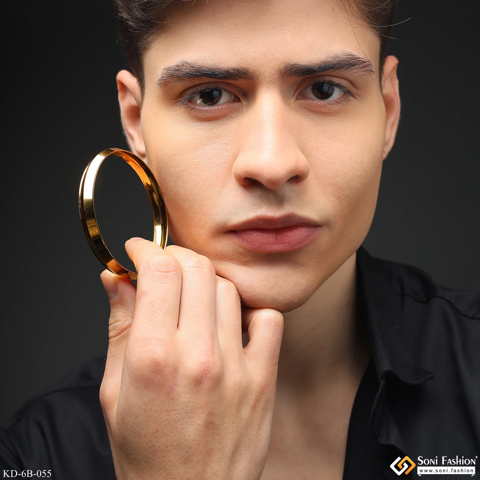 Casual Design Premium-Grade Quality Gold Plated Punjabi Kada for Men - Style B055 - Image 3