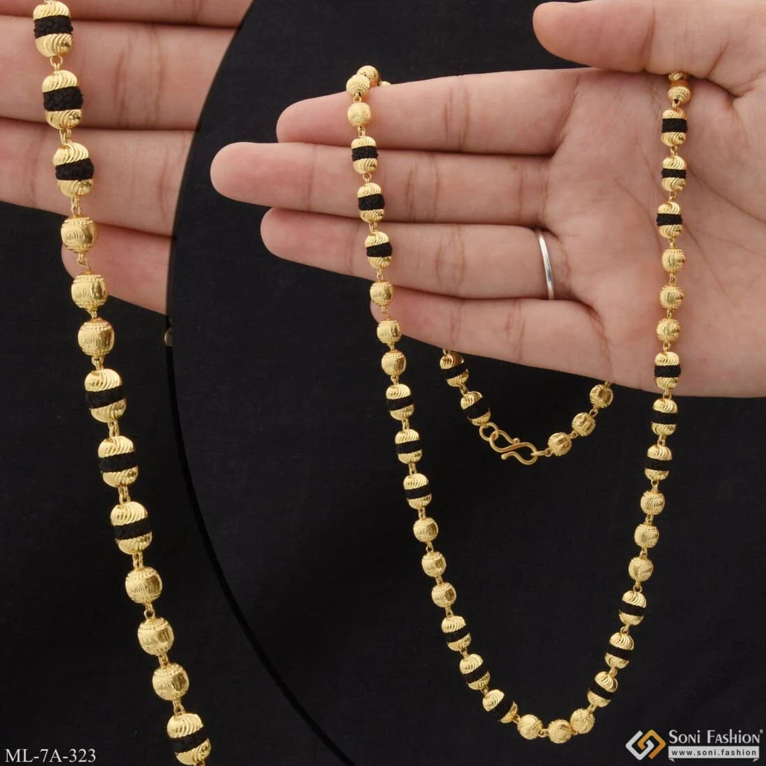 Casual Design Premium-grade Quality Gold Plated Rudraksha Mala For Men - Style A323 - Image 6