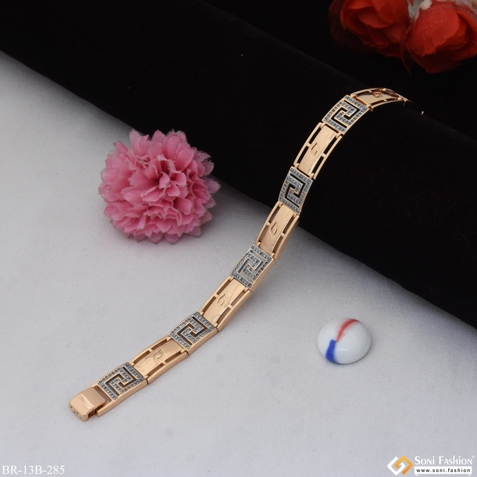 Casual Design Premium-Grade Quality Rose Gold Bracelet for Men - Style B285 - Image 5