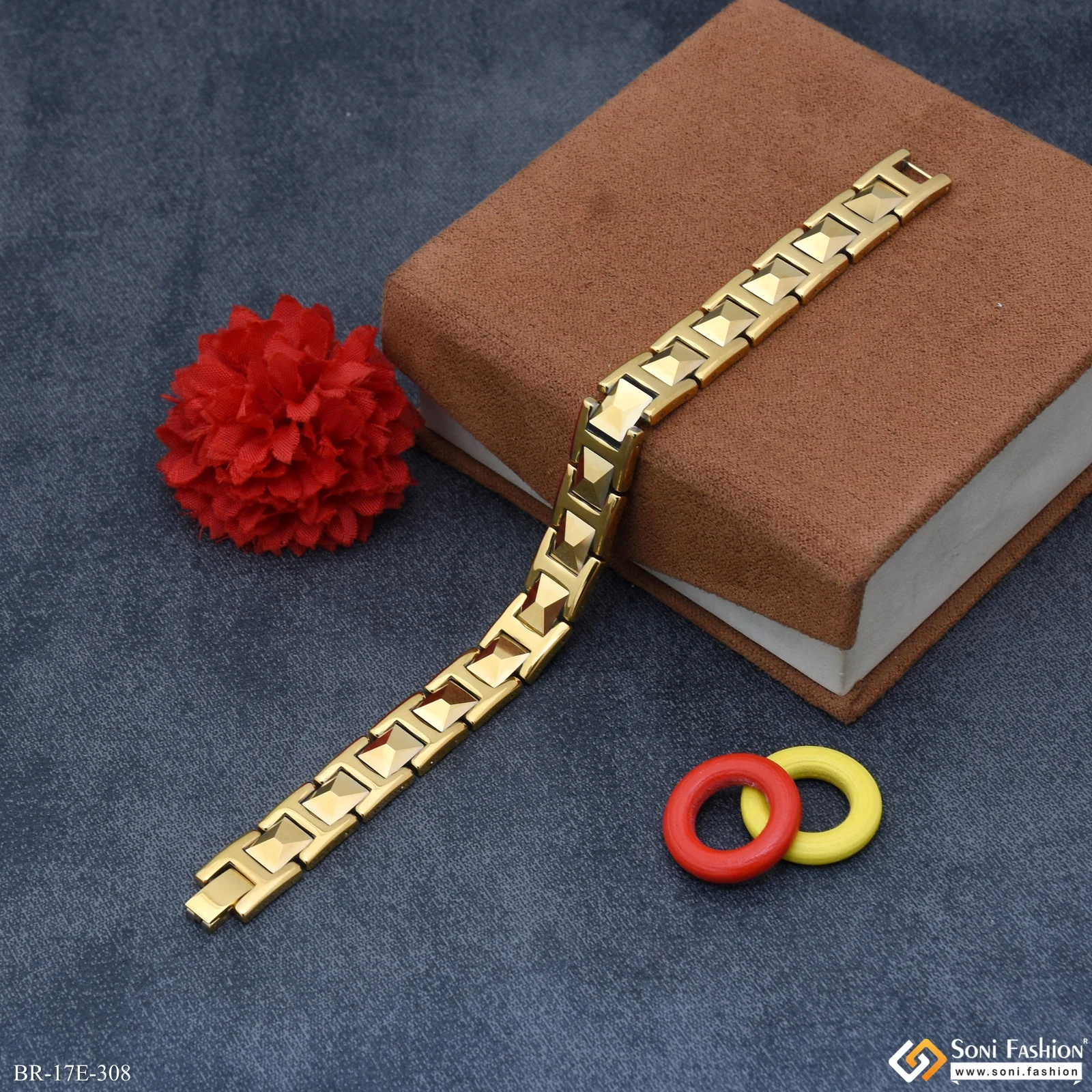 Ceramic Latest Design Golden Color Bracelet for Men - Style E308 - Image 3