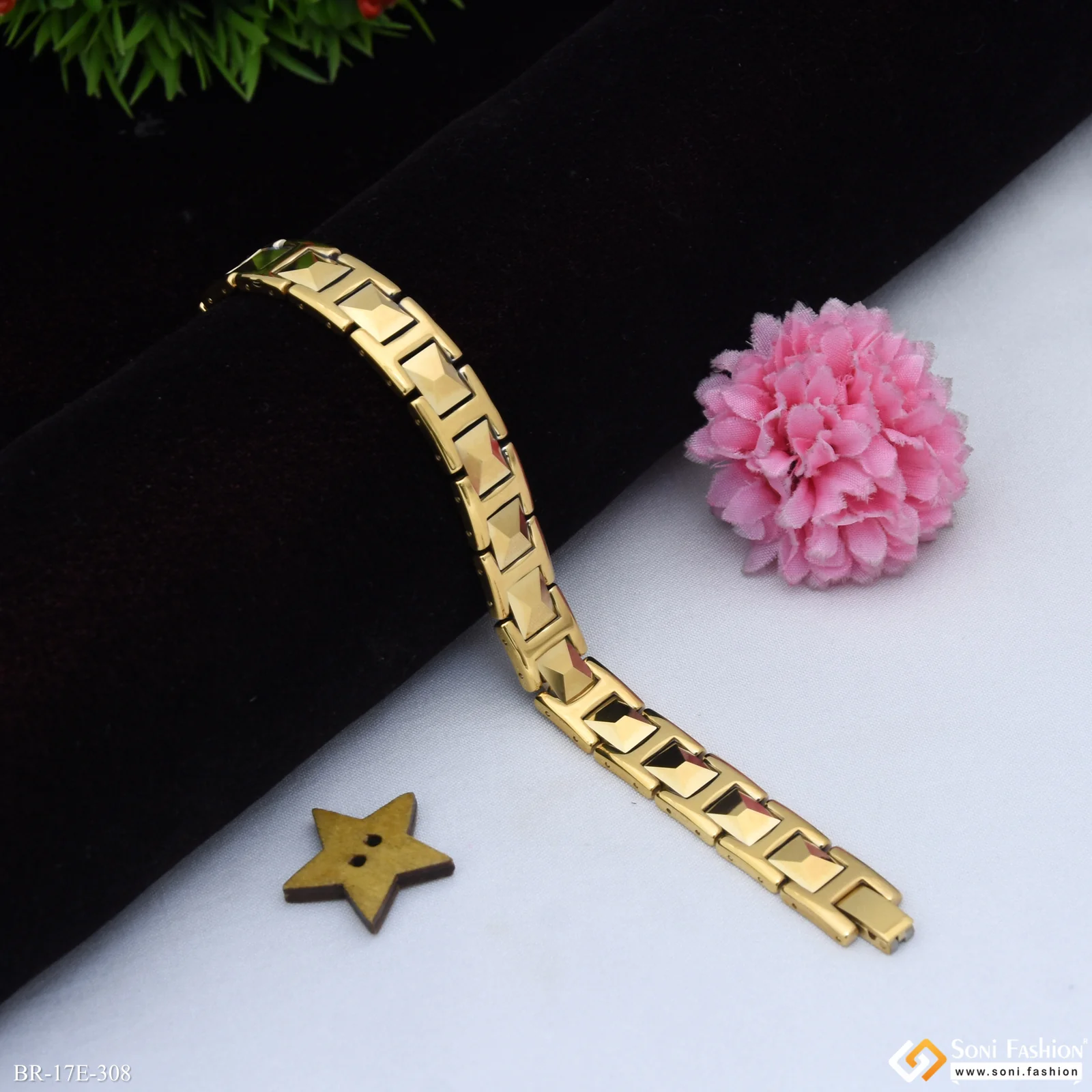 Ceramic Latest Design Golden Color Bracelet for Men - Style E308 - Image 4