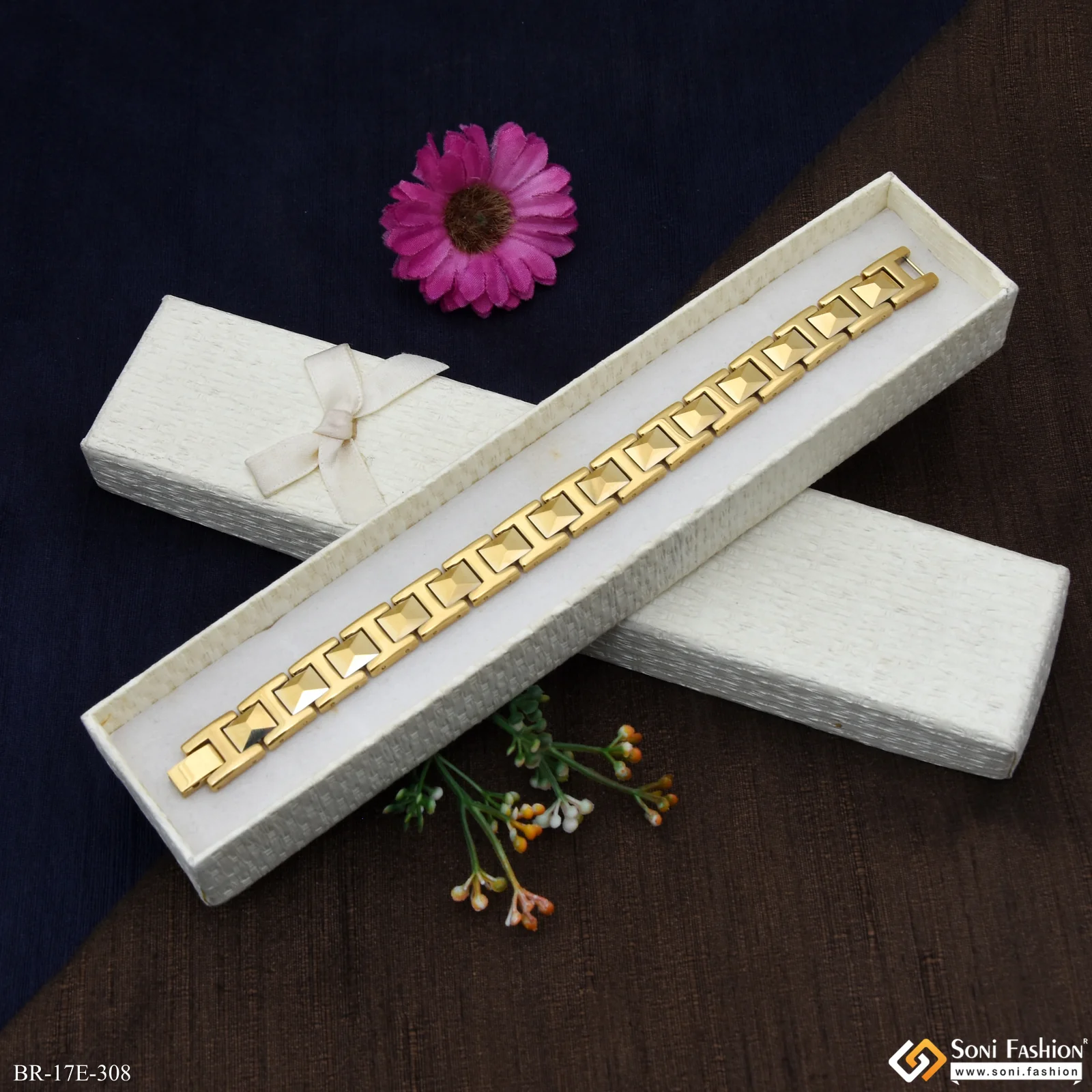 Ceramic Latest Design Golden Color Bracelet for Men - Style E308 - Image 5