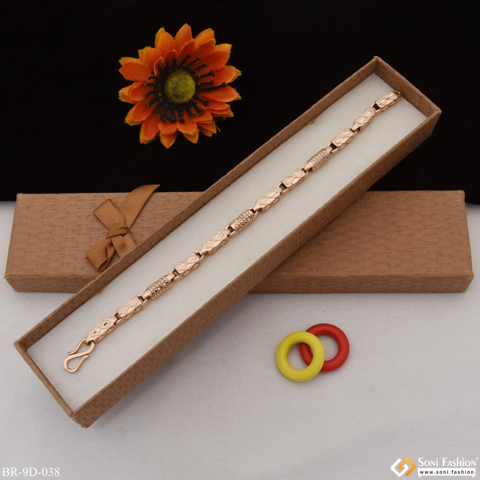 Charming Design Amazing Design Rose Gold Color Bracelet for Men - Style D038 - Image 3