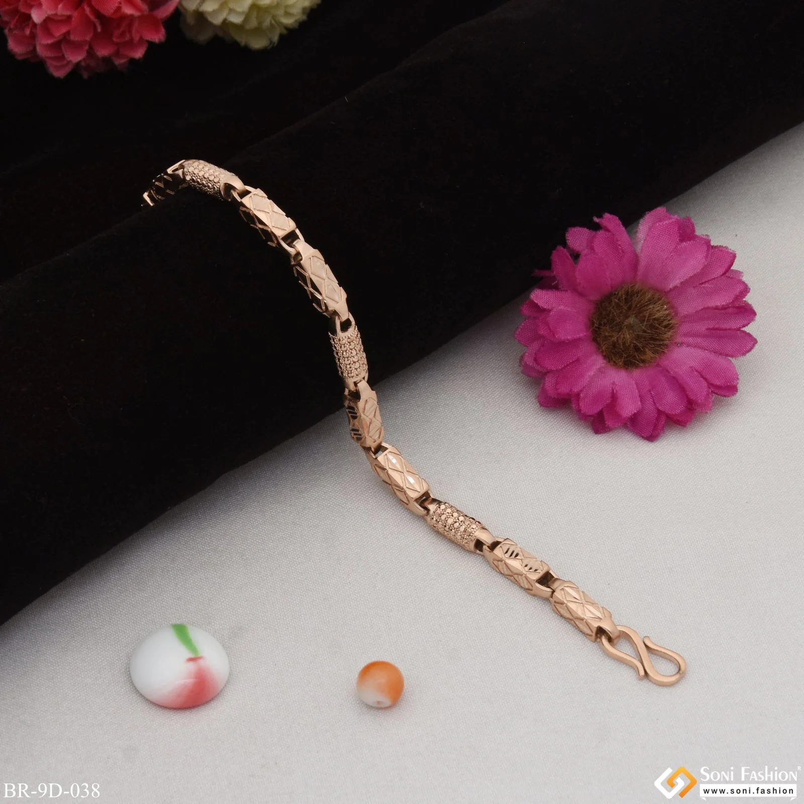 Charming Design Amazing Design Rose Gold Color Bracelet for Men - Style D038 - Image 4