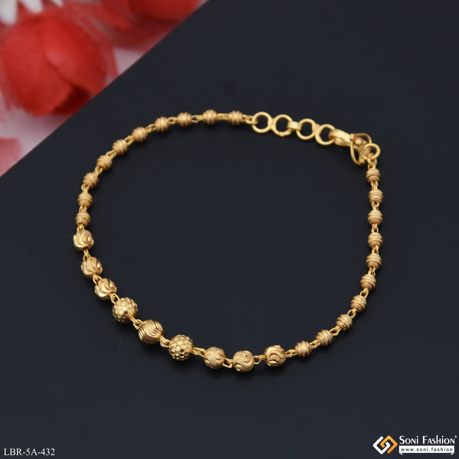 Charming Design Gold Plated Brass Beaded Bracelet for Ladies - Style A432 - Image 3