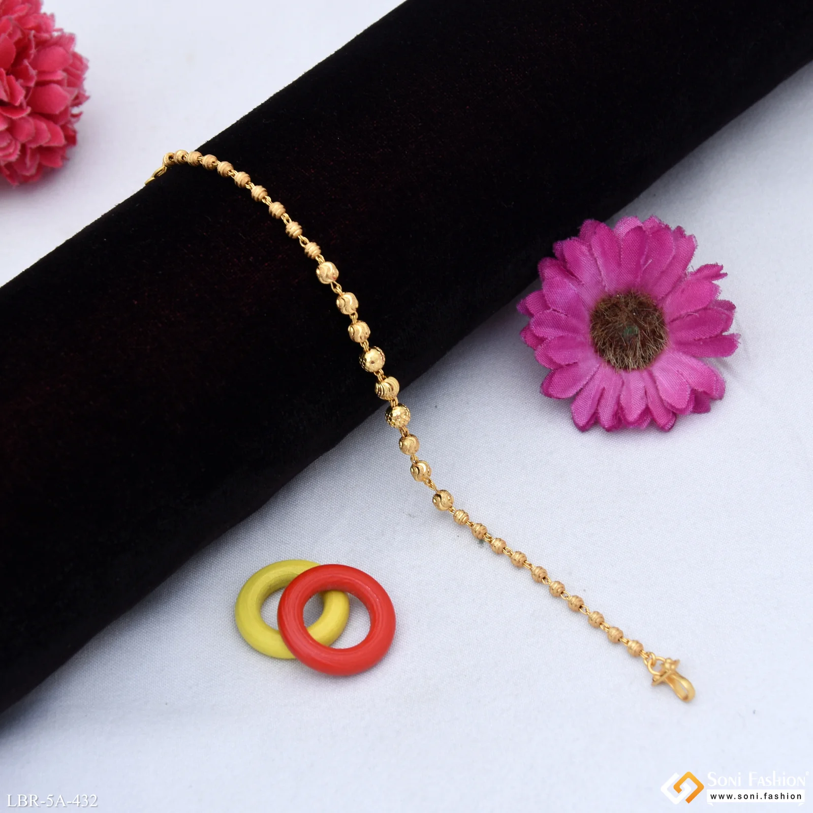 Charming Design Gold Plated Brass Beaded Bracelet for Ladies - Style A432 - Image 4