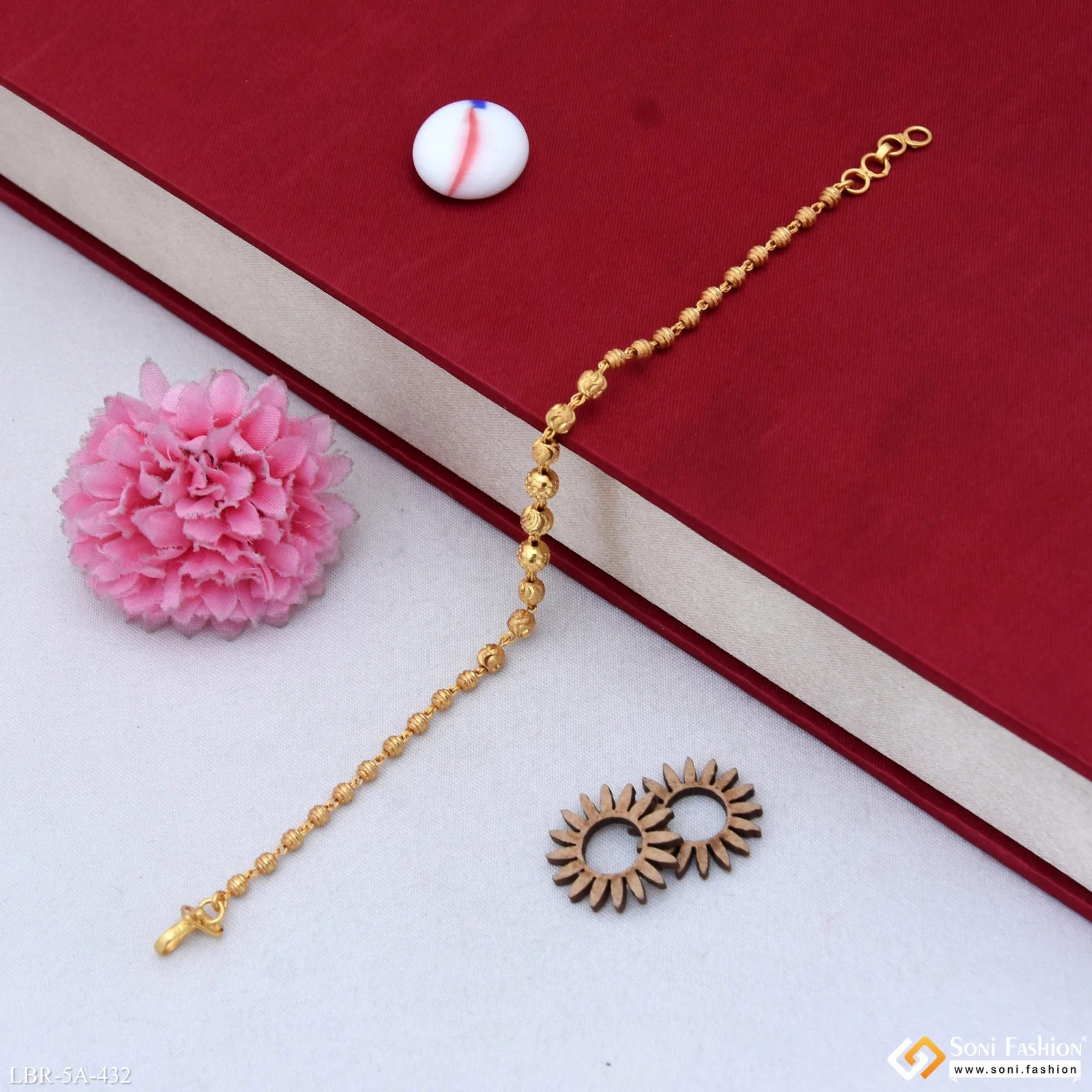 Charming Design Gold Plated Brass Beaded Bracelet for Ladies - Style A432 - Image 5