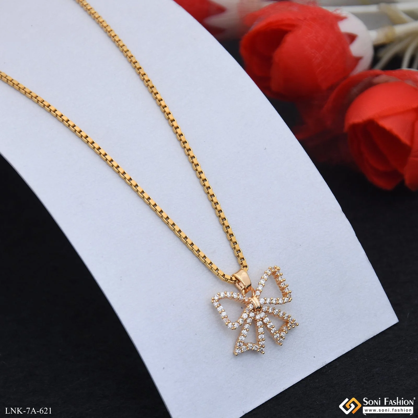 Charming Design Gold Plated Chain Pendant for Ladies - Style A621 - Image 3