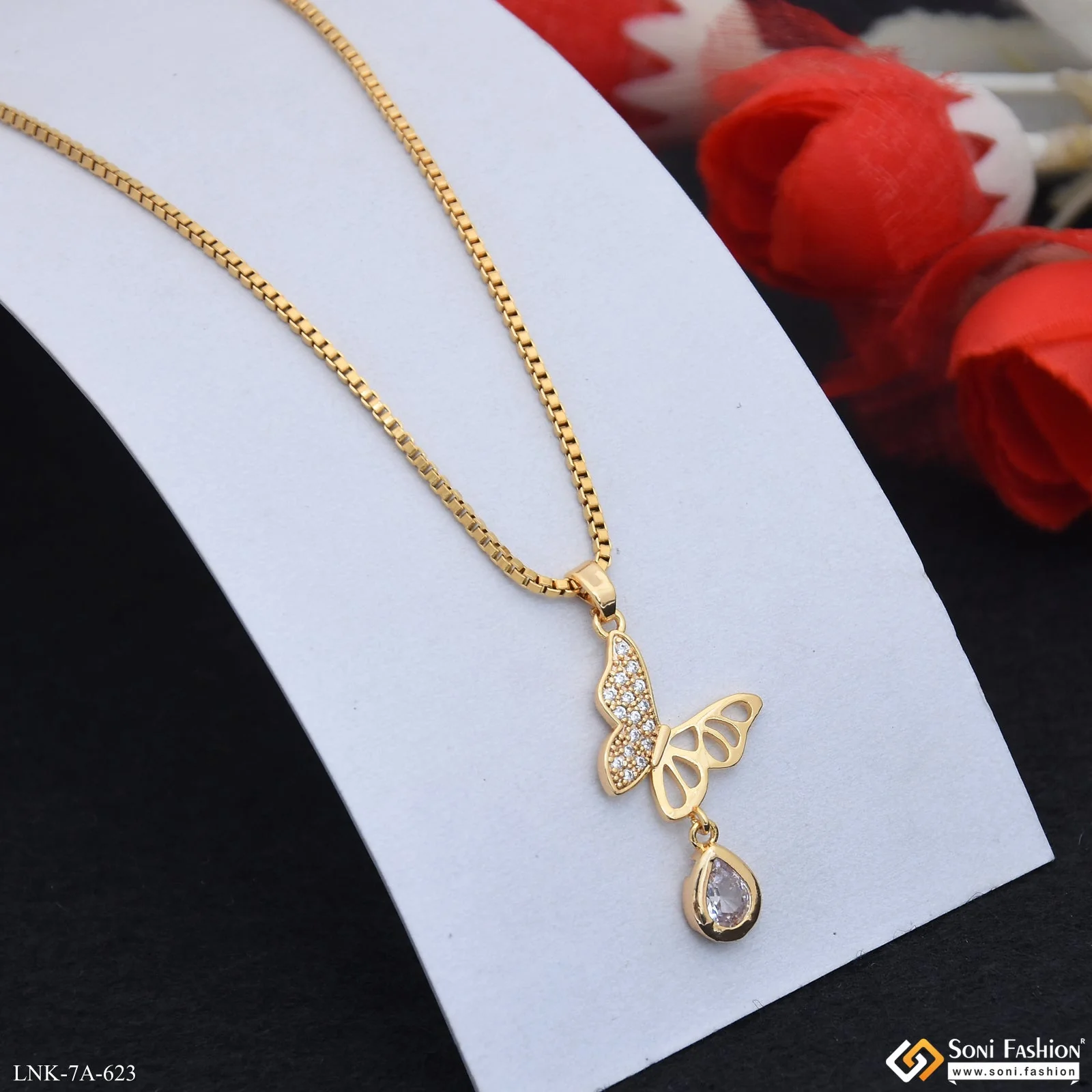 Charming Design Gold Plated Chain Pendant for Ladies - Style A623 - Image 5