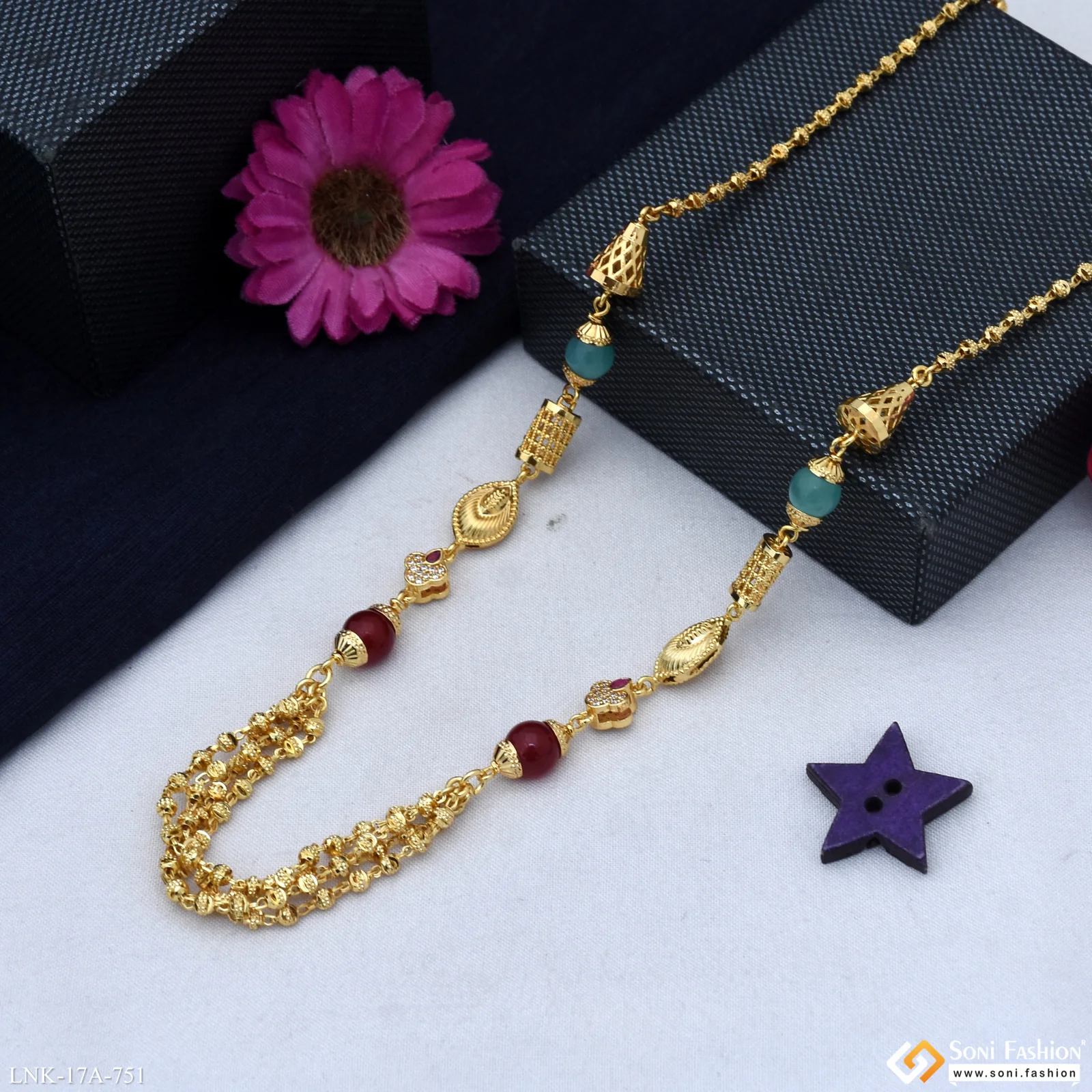 Charming Design Gold Plated Mala for Women - Style A751 - Image 5