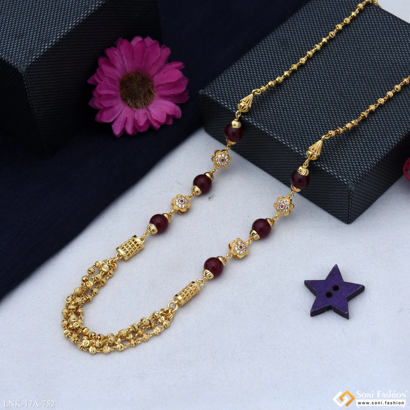 Charming Design Gold Plated Mala for Women - Style A752 - Image 5