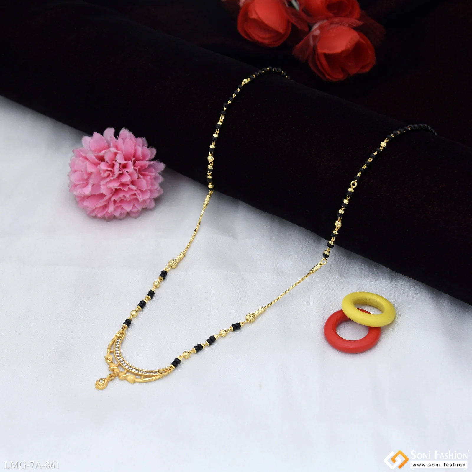 Charming Design Gold Plated Mangalsutra for Women - Style A861 - Image 3
