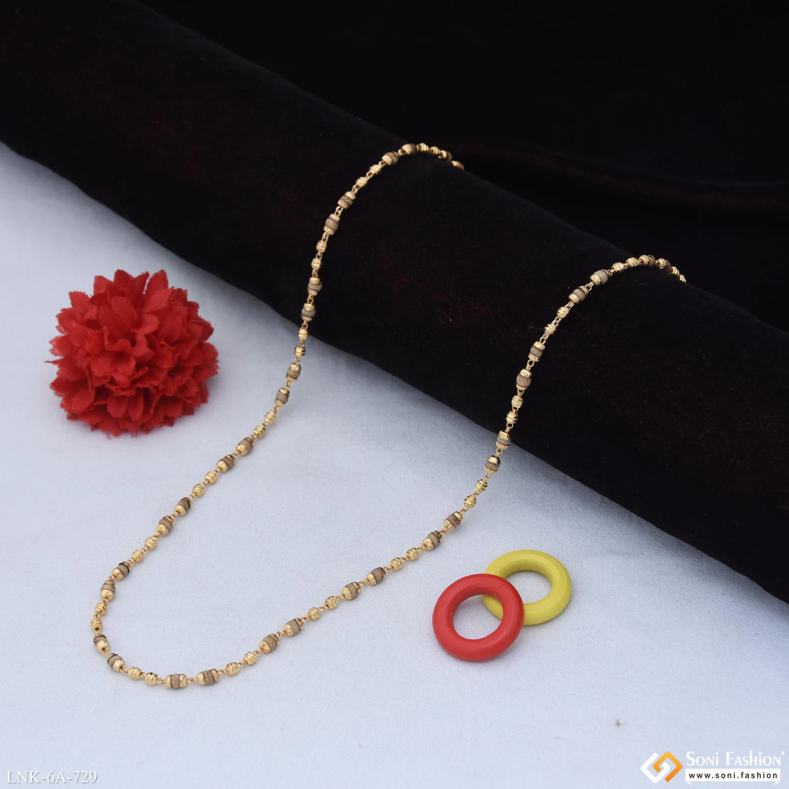 Charming Design Gold Plated Tulsi Mala for Women - Style A729 - Image 3