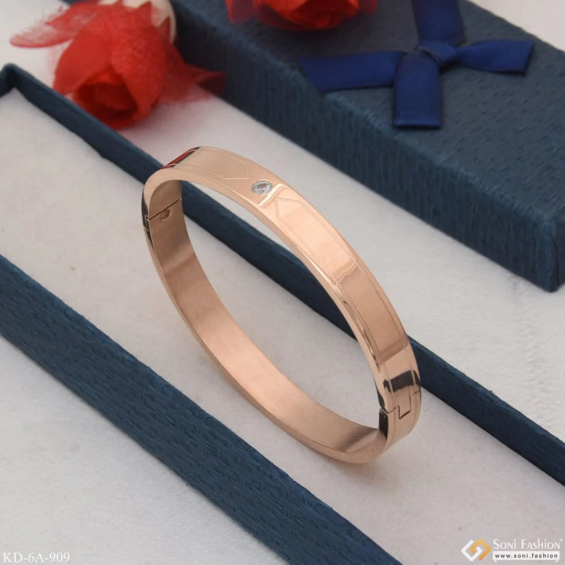 Charming Design Premium-grade Quality Rose Gold Kada For Men - Style A909 - Image 4