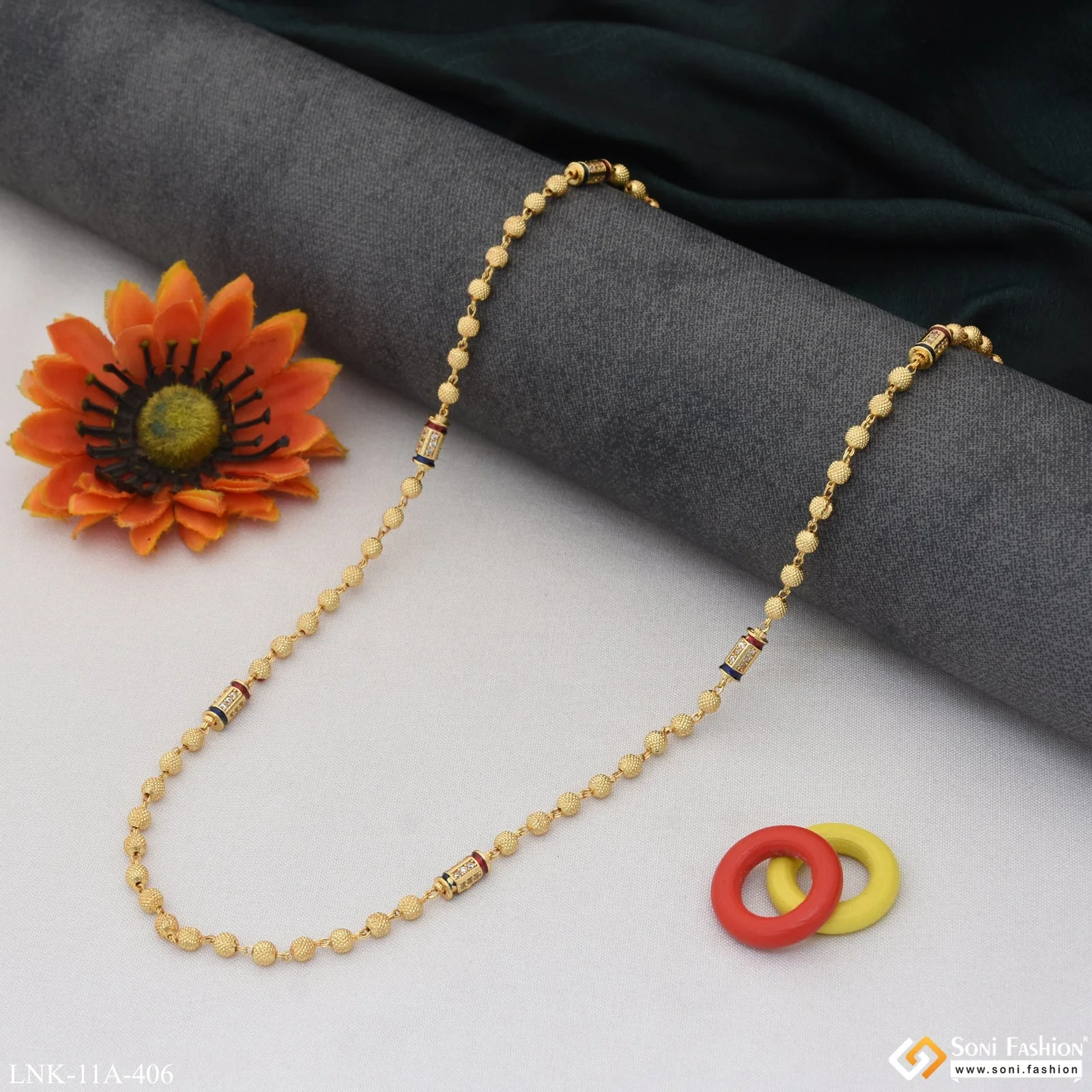 Charming Design with Diamond Cool Design Gold Plated Mala for Women - Style A406 - Image 4