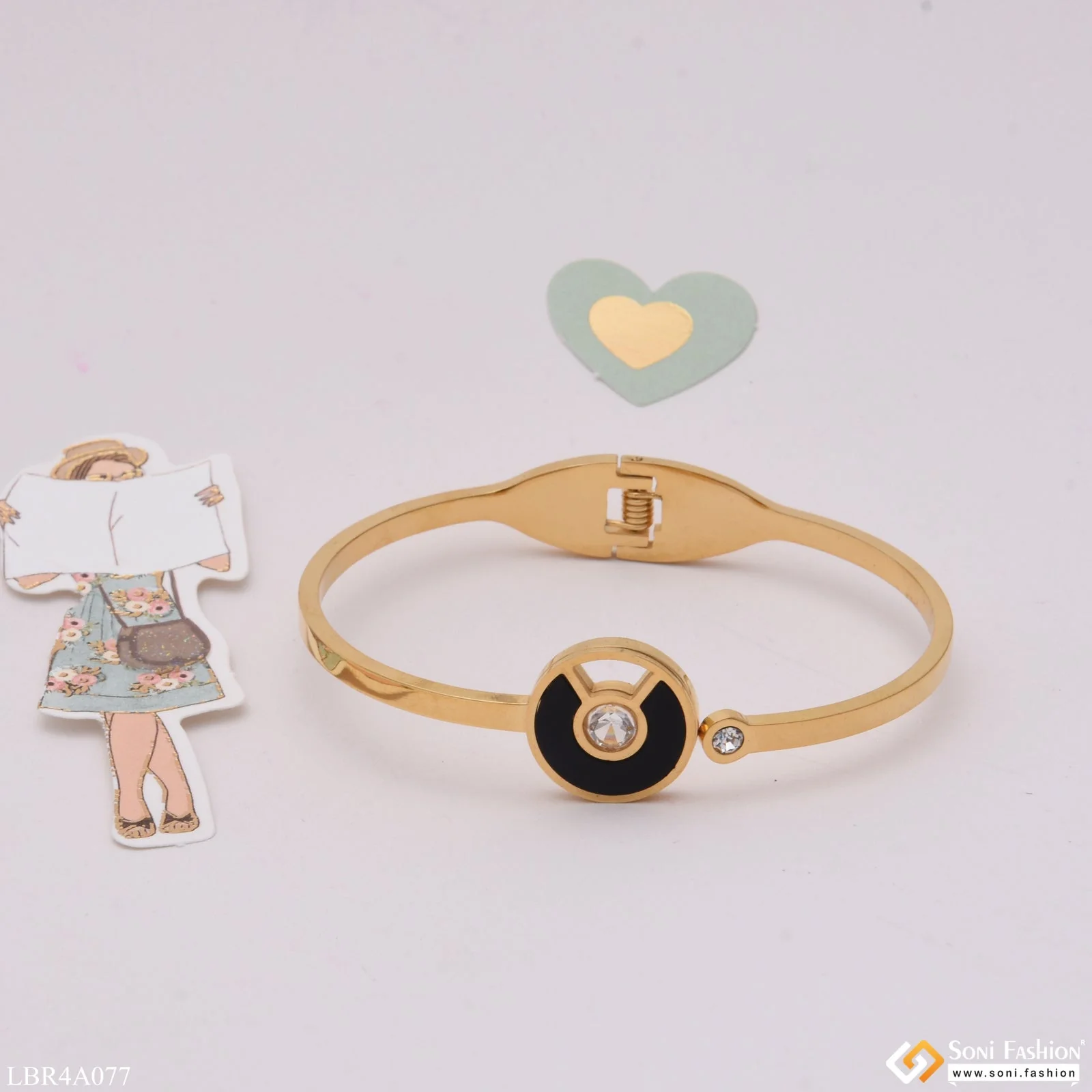 Charming Design With Diamond Golden Color Bracelet For Lady & Girl - Style Lbra077 - Image 4
