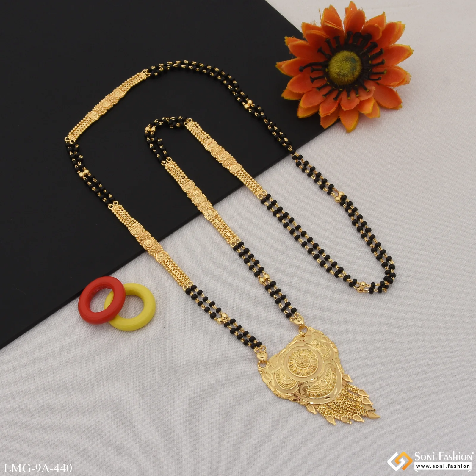 Chic Design Glamorous Design Gold Plated Mangalsutra for Women - Style A440 - Image 4