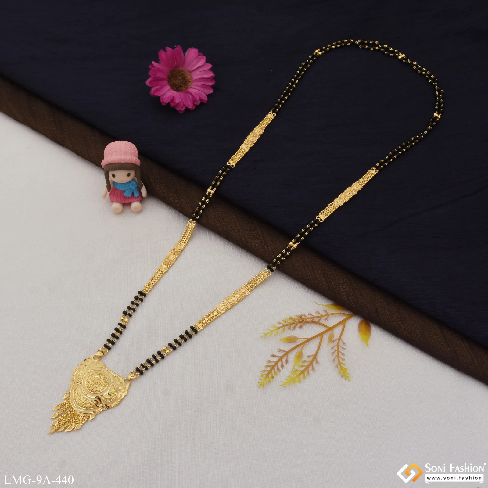 Chic Design Glamorous Design Gold Plated Mangalsutra for Women - Style A440 - Image 5