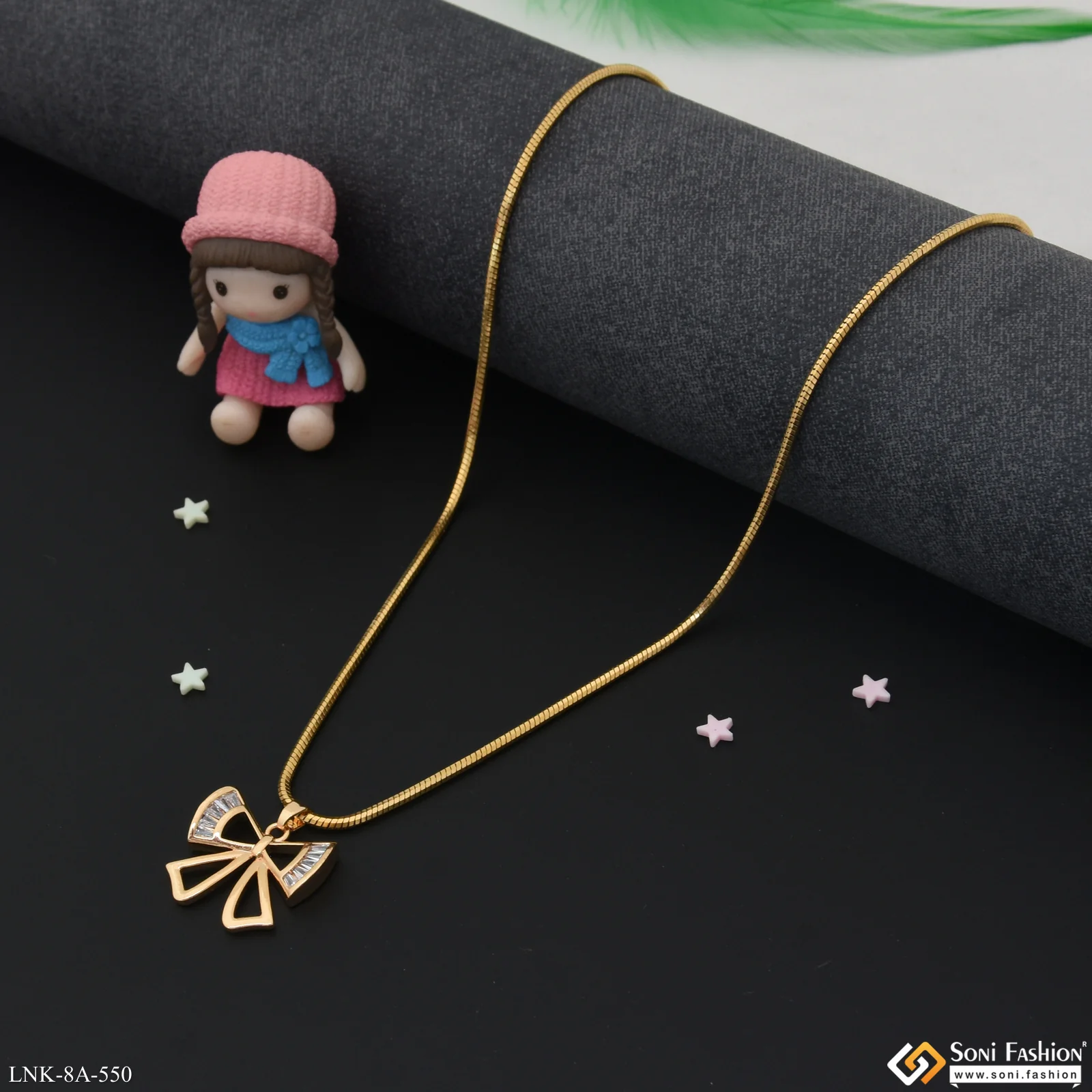 Chic Design Gold Plated Chain Pendant for Ladies - Style A550 - Image 3