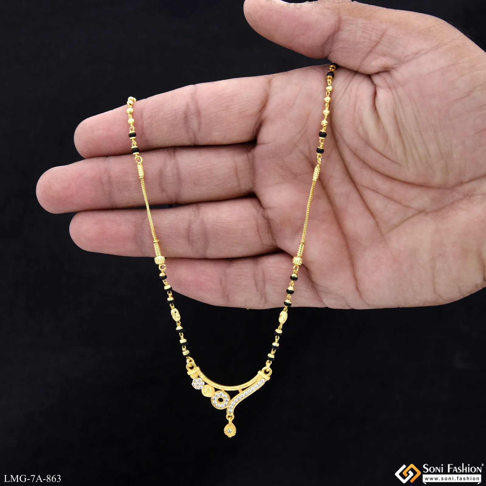 Chic Design Gold Plated Mangalsutra for Women - Style A863 - Image 2