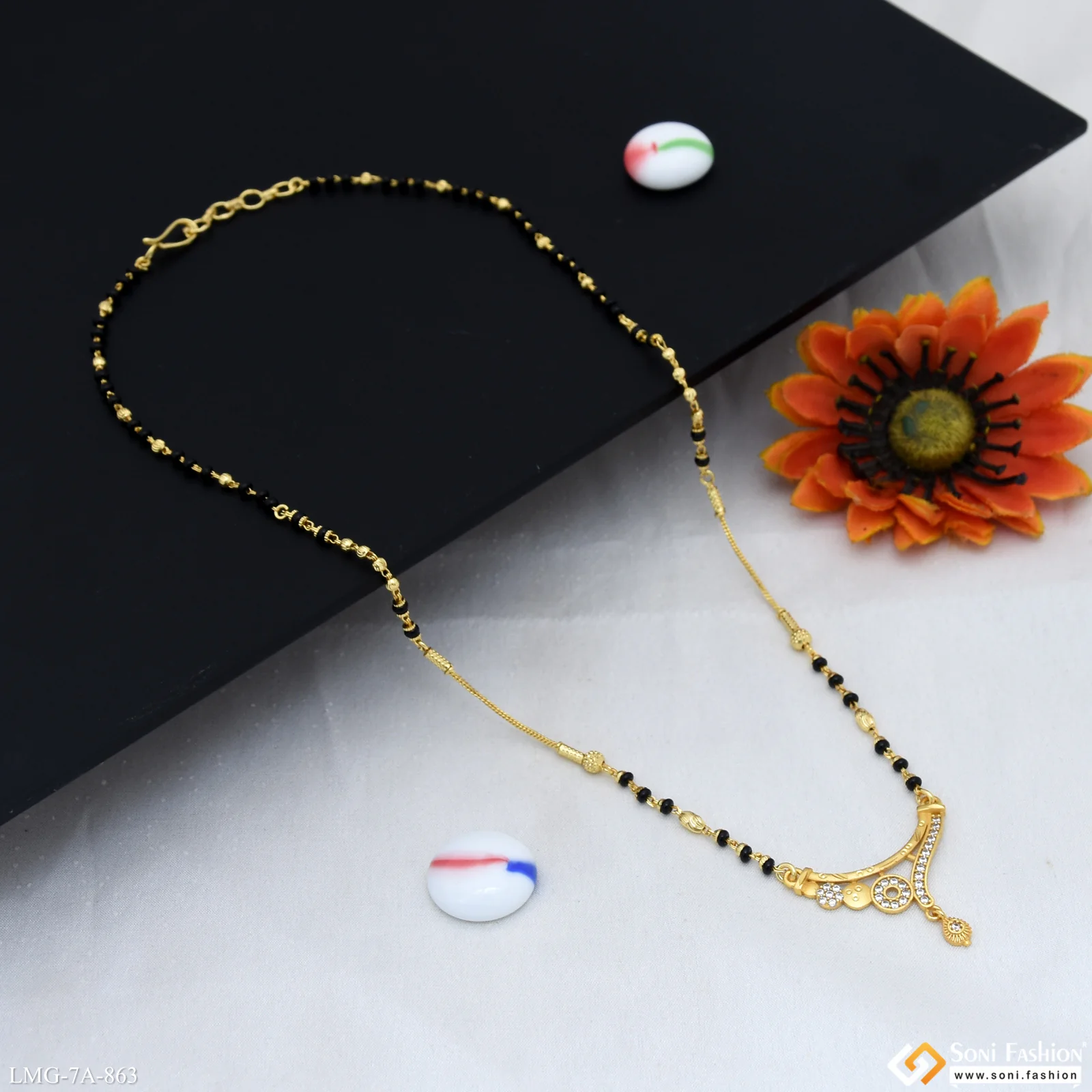 Chic Design Gold Plated Mangalsutra for Women - Style A863 - Image 4