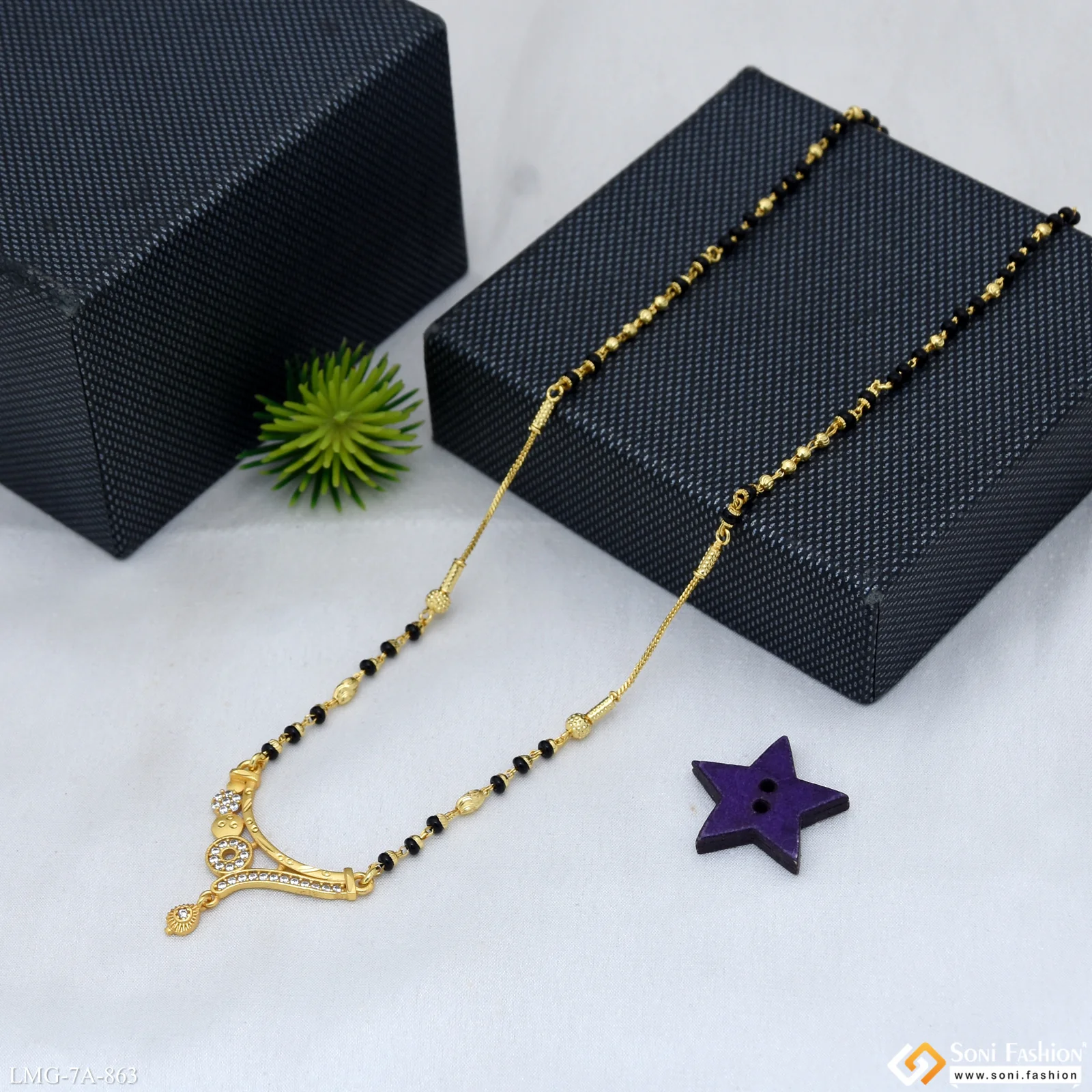 Chic Design Gold Plated Mangalsutra for Women - Style A863 - Image 5