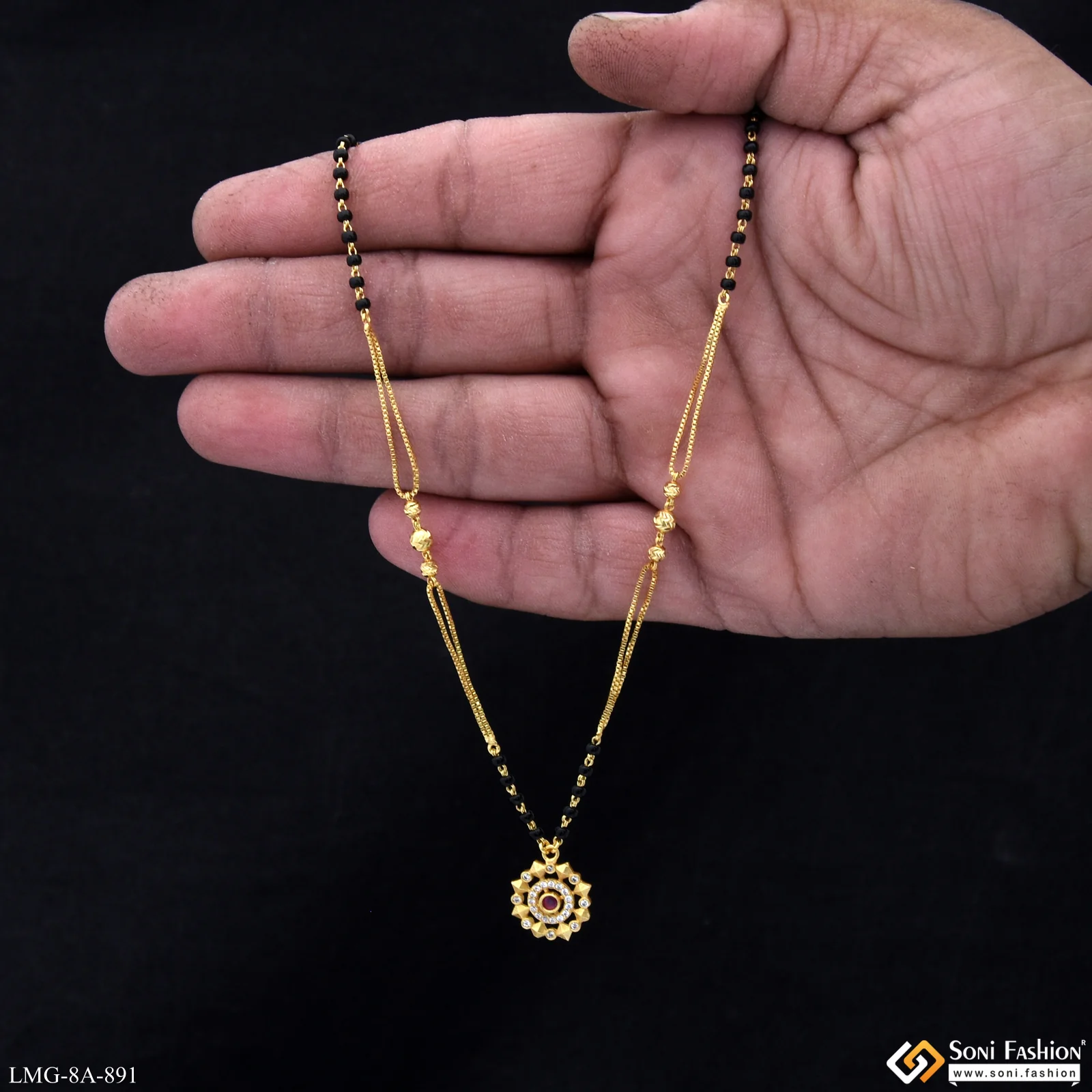 Chic Design Gold Plated Mangalsutra for Women - Style A891 - Image 2