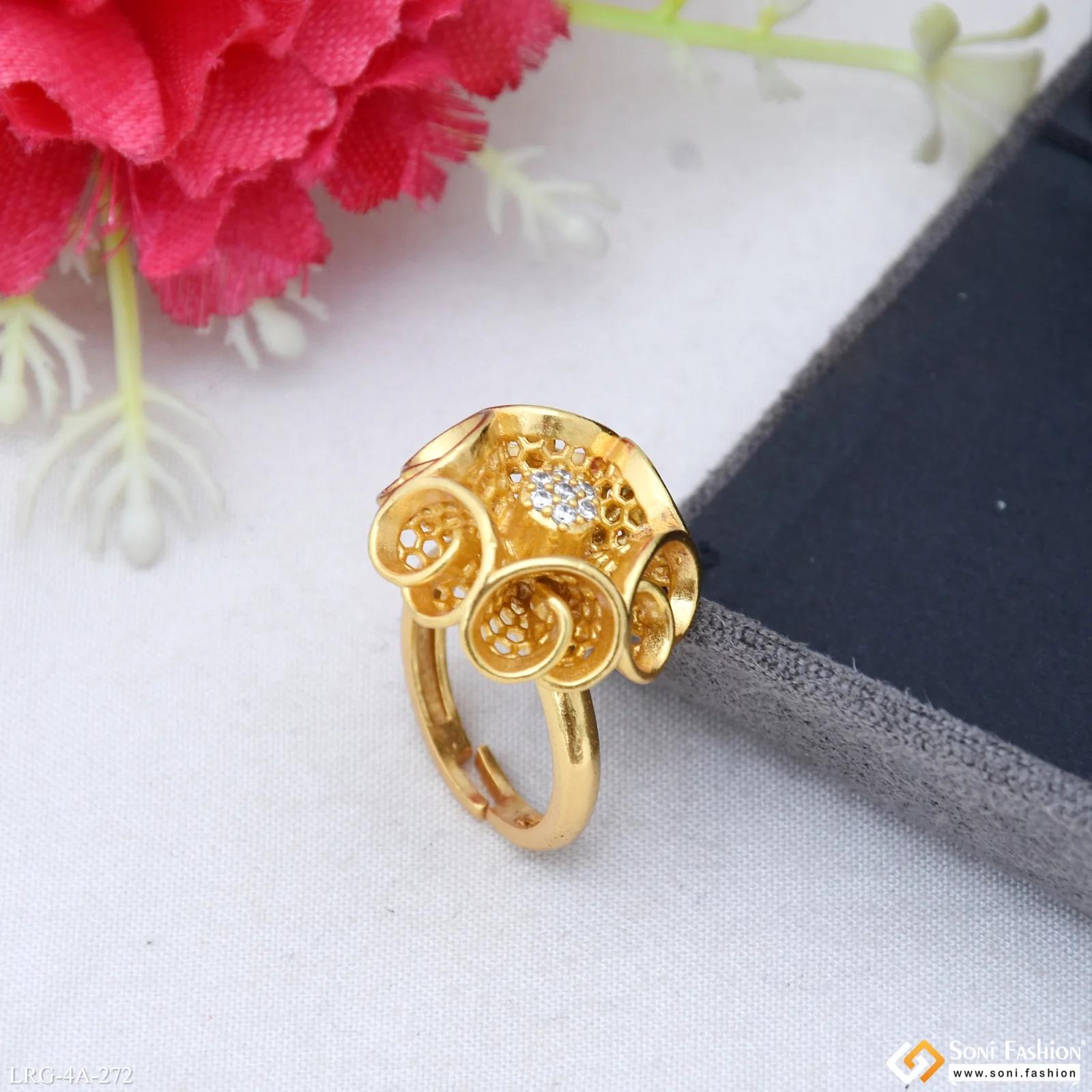Chic Design Gold Plated Ring for Ladies - Style A272 - Image 5