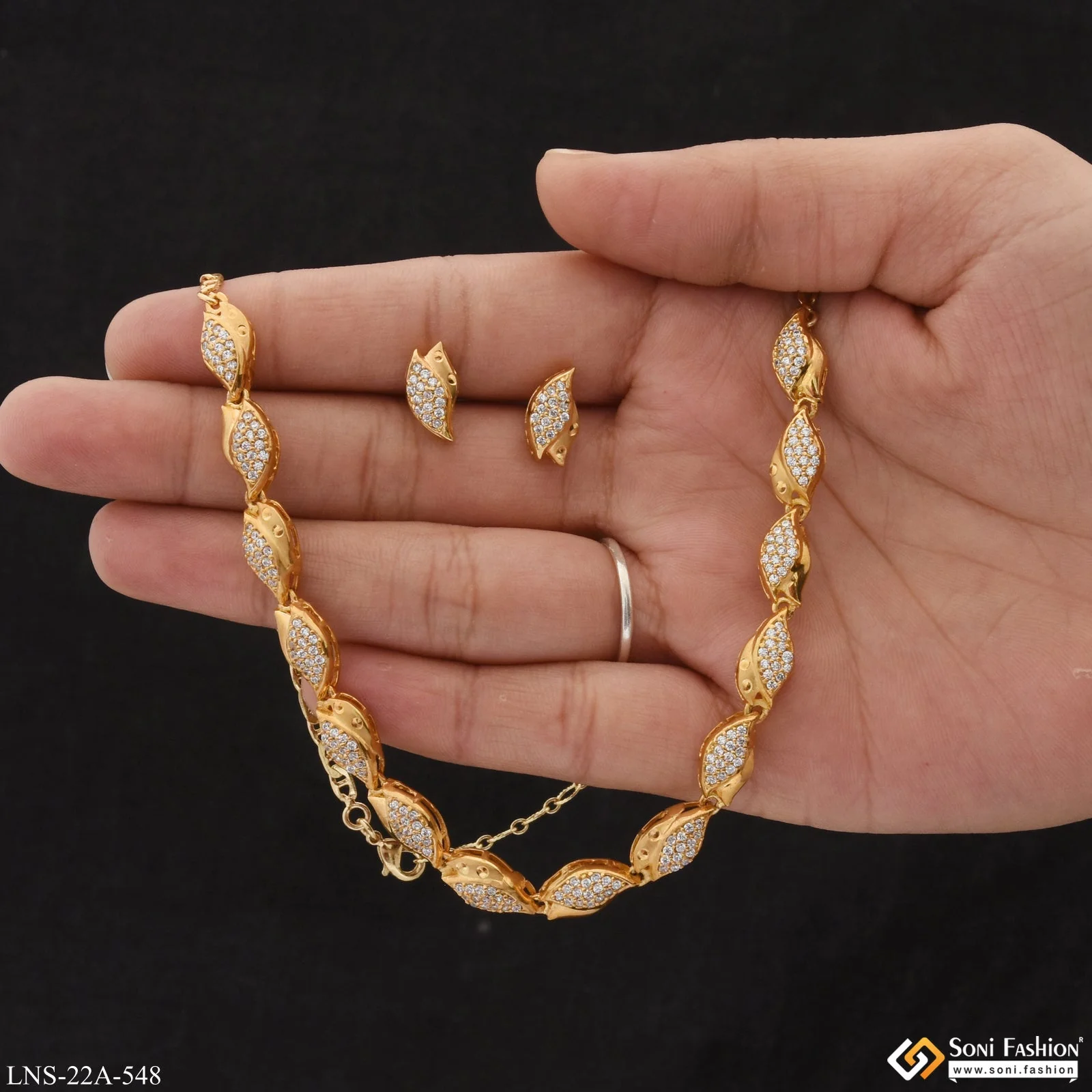 Chic Design High-Class Design Gold Plated Necklace Set for Women - Style A548 - Image 2