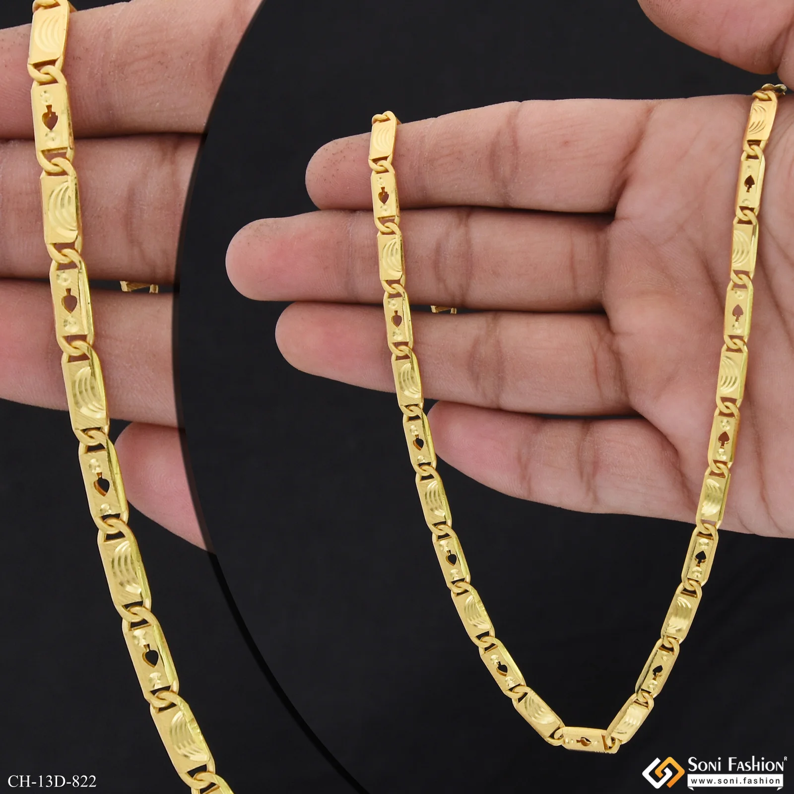 Chic Design Superior Quality Gold Plated Chain for Men - Style D822