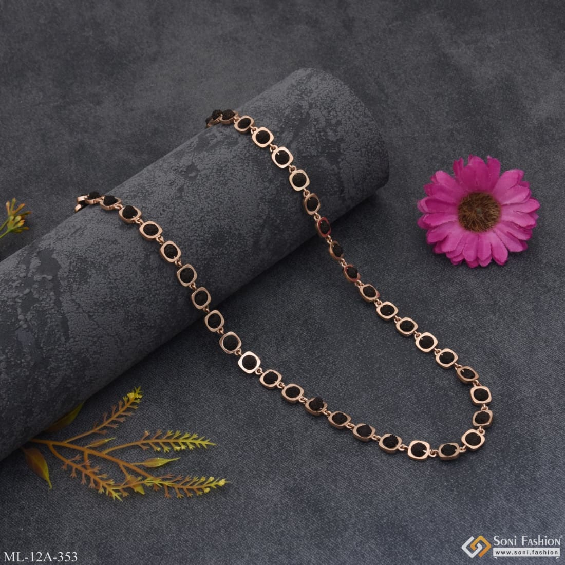 Chic Design Superior Quality Rose Gold Color Rudraksha Mala For Men - Style A353 - Image 5