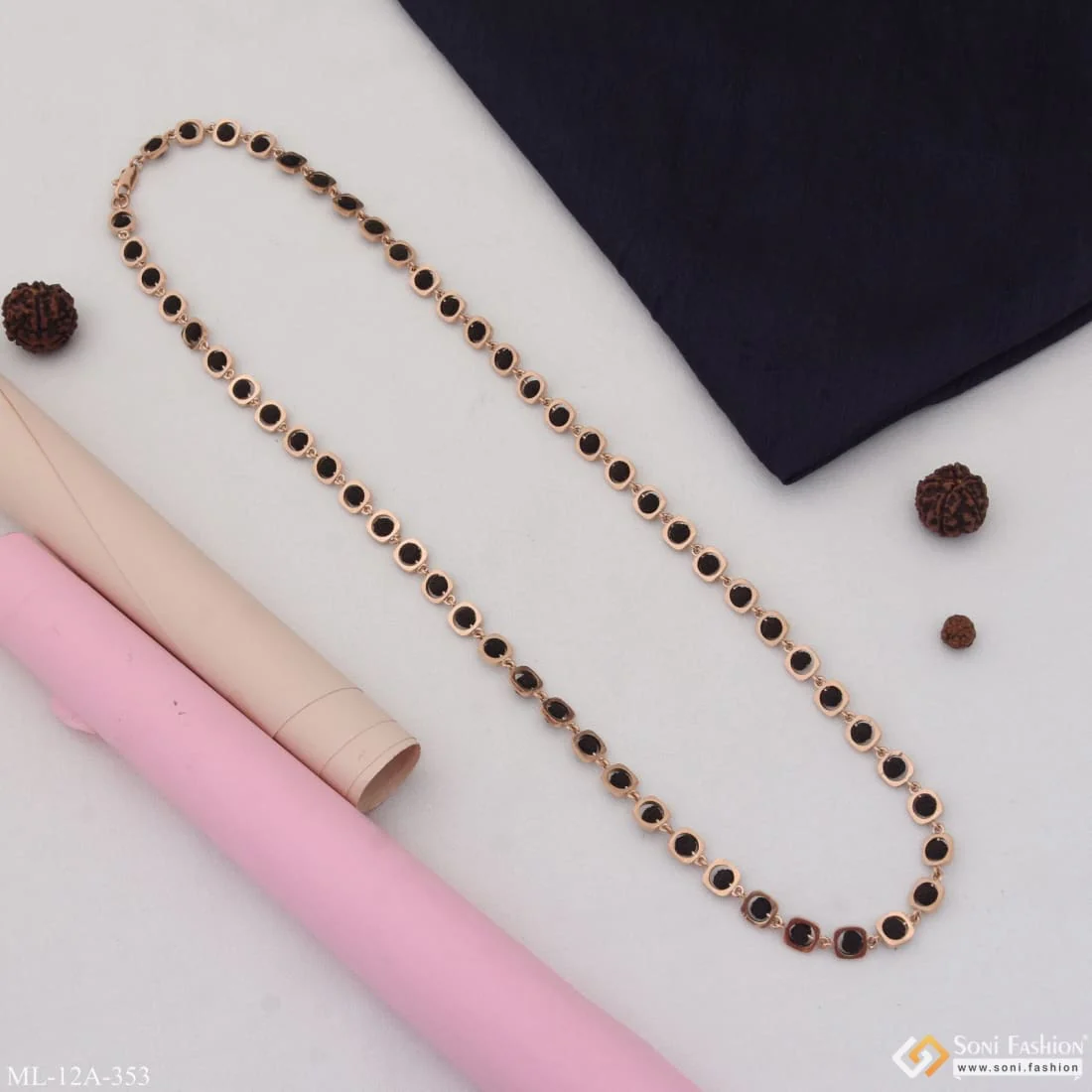 Chic Design Superior Quality Rose Gold Color Rudraksha Mala For Men - Style A353 - Image 6