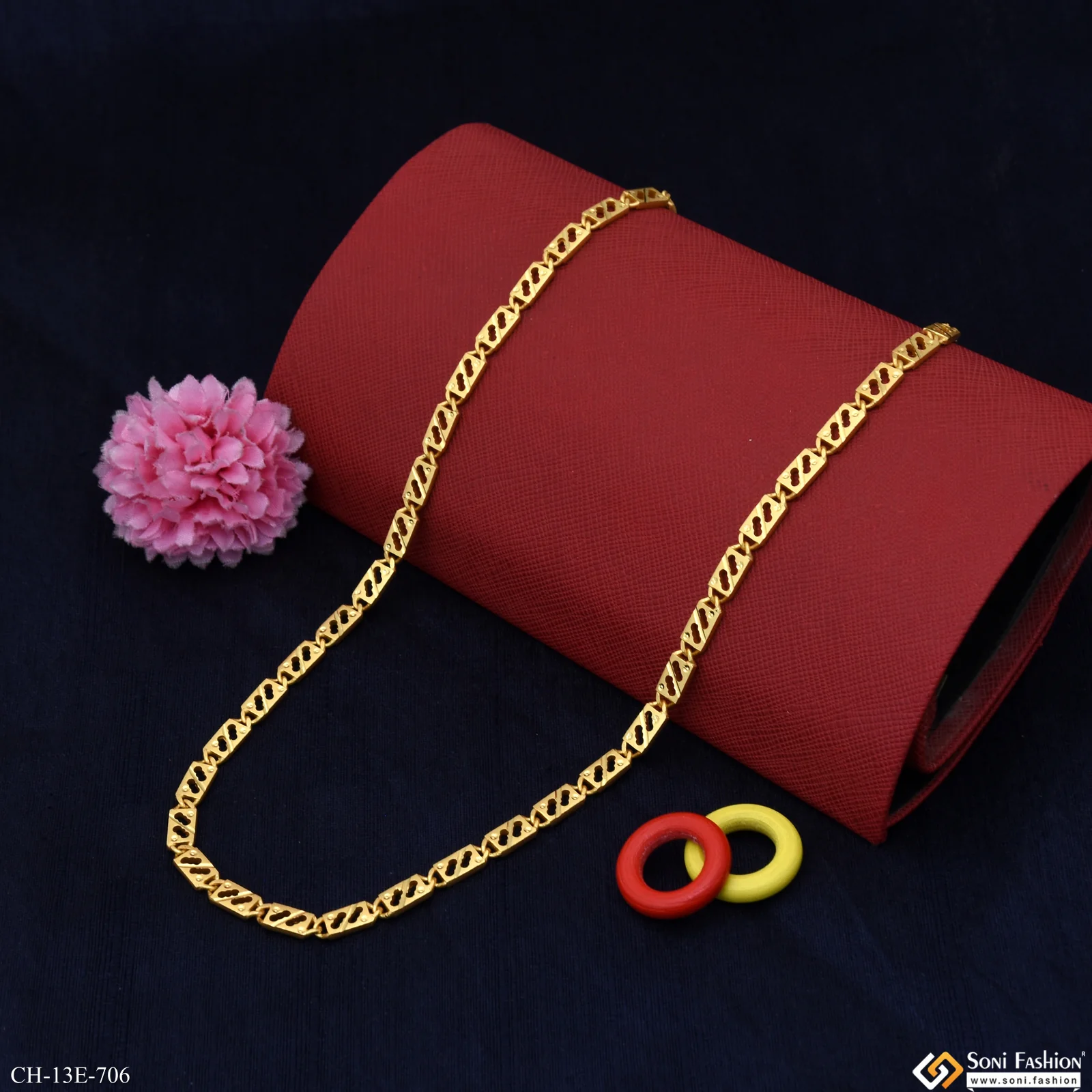Classic Design Gold Plated Nawabi Chain for Men - Style E706 - Image 3