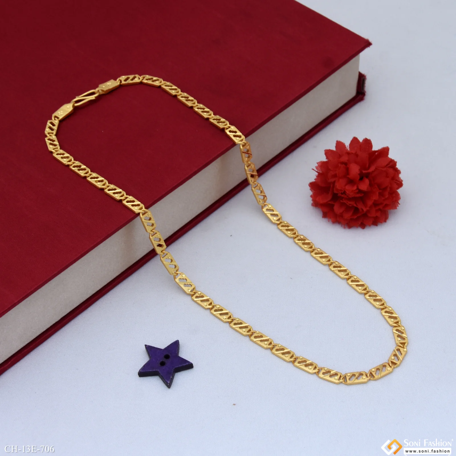 Classic Design Gold Plated Nawabi Chain for Men - Style E706 - Image 4